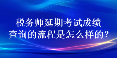 税务师延期考试成绩查询的流程是怎么样的？