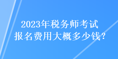 2023年税务师考试报名费用大概多少钱？