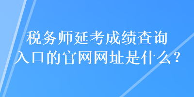 税务师延考成绩查询入口的官网网址是什么？