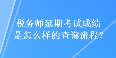 税务师延期考试成绩是怎么样的查询流程？