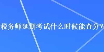 税务师延期考试什么时候能查分？