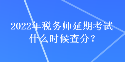 2022年税务师延期考试什么时候查分？