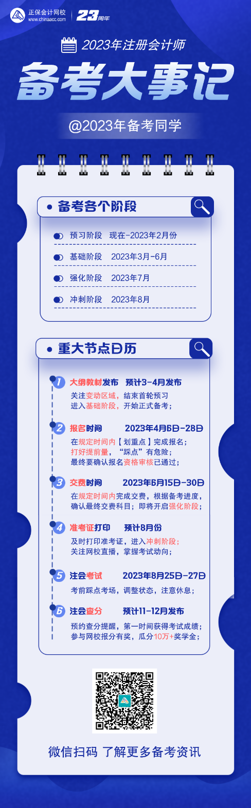 注意查收！2023年注会重大节点日历！