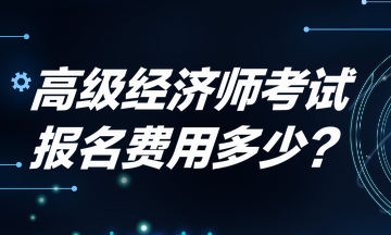 高级经济师考试报名费用多少