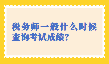 税务师一般什么时候查询考试成绩？