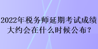 2022年税务师延期考试成绩大约会在什么时候公布？