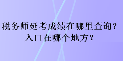 税务师延考成绩在哪里查询？入口在哪个地方？