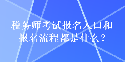 税务师考试报名入口和报名流程都是什么？