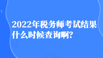 2022年税务师考试结果什么时候查询啊？