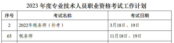 2023税务师考试时间