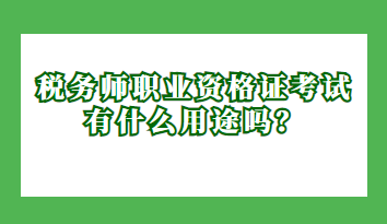 税务师职业资格证考试有什么用途吗？