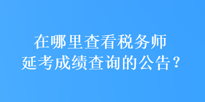 在哪里查看税务师延考成绩查询的公告？