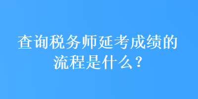 查询税务师延考成绩的流程是什么？