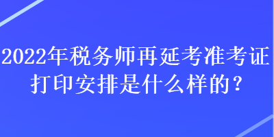 2022年税务师再延考准考证打印安排是什么样的？