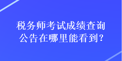 税务师考试成绩查询公告在哪里能看到？