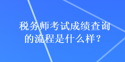 税务师考试成绩查询的流程是什么样？