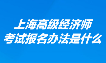 上海高级经济师考试报名办法是什么？