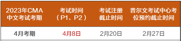 2023年【CMA】4月考试报名于2月20日截止！