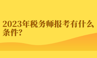 2023年税务师报考有什么条件？