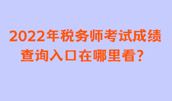 2022年税务师考试成绩查询入口在哪里看？