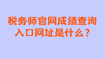 税务师官网成绩查询入口网址是什么