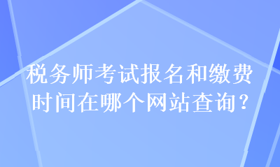 税务师考试报名和缴费时间在哪个网站查询？