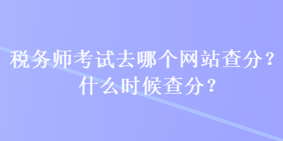 税务师考试去哪个网站查分？什么时候查分？