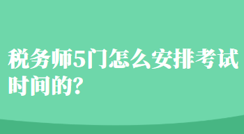 税务师5门怎么安排考试时间的