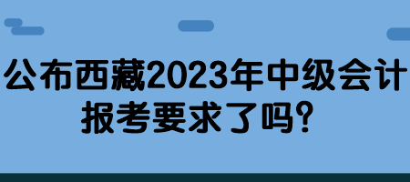 公布西藏2023年中级会计报考要求了吗？