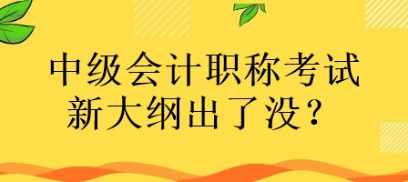 中级会计职称考试的新大纲出了没有？