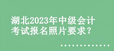 湖北2023年中级会计考试报名照片