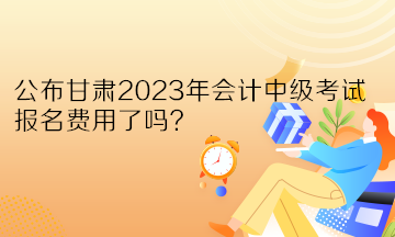 公布甘肃2023年会计中级考试报名费用了吗？