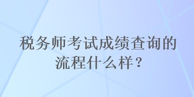 税务师考试成绩查询的流程什么样？