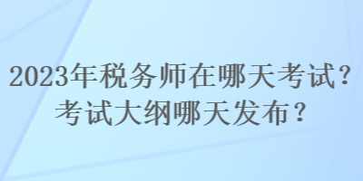 2023年税务师在哪天考试？考试大纲哪天发布？