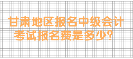 甘肃地区报名中级会计考试报名费是多少？