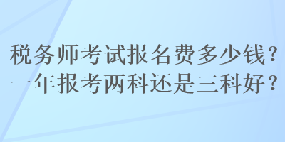 税务师考试报名费多少钱？一年报考两科还是三科好？