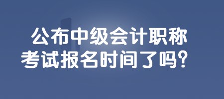 公布中级会计职称考试报名时间了吗？