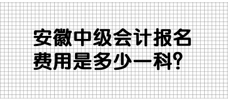 安徽中级会计报名费用是多少一科？