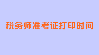 税务师准考证打印时间