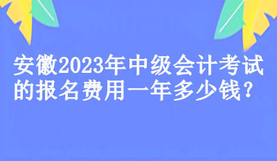 安徽2023年中级会计考试的报名费用一年多少钱？