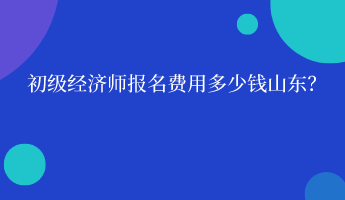 初级经济师报名费用多少钱山东？