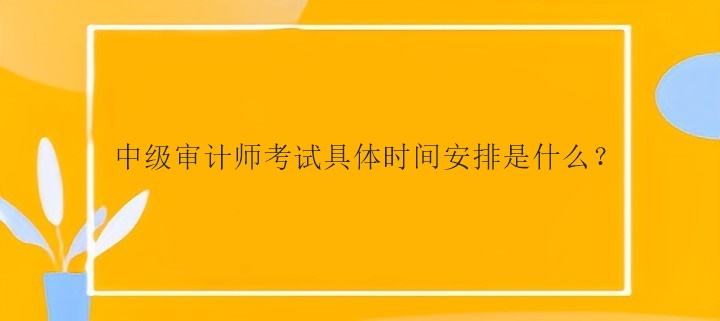 中级审计师考试具体时间安排是什么？