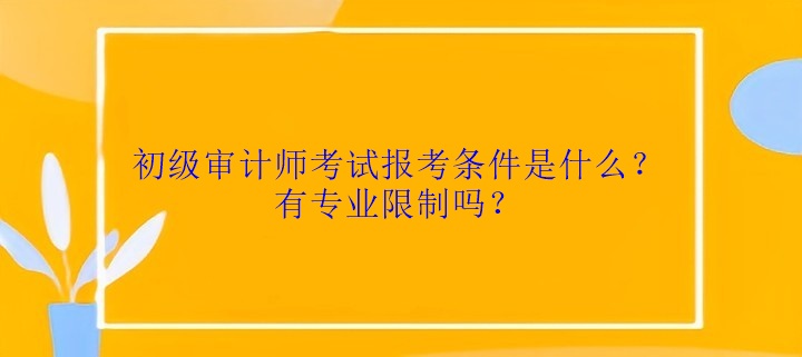 初级审计师考试报考条件是什么？有专业限制吗？