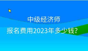 中级经济师报名费用2023年多少钱？