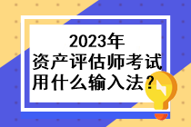 2023年资产评估师考试用什么输入法？