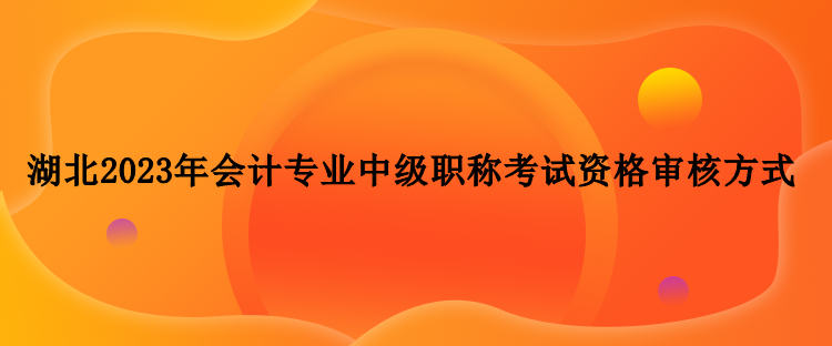 湖北2023年会计专业中级职称考试资格审核方式？