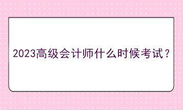 2023高级会计师什么时候考试？