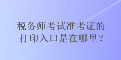 税务师考试准考证的打印入口是在哪里？