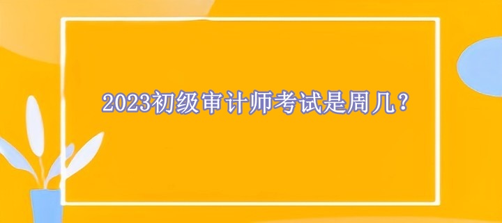 2023初级审计师考试是周几？