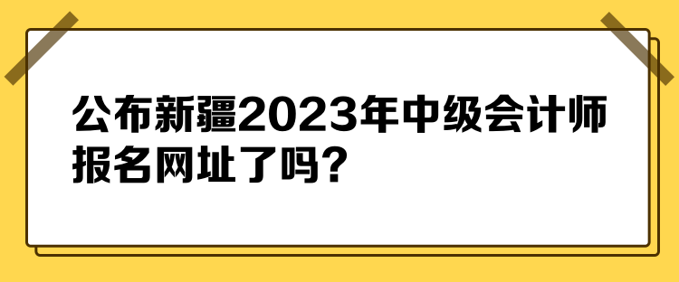 公布新疆2023年中级会计师报名网址了吗？